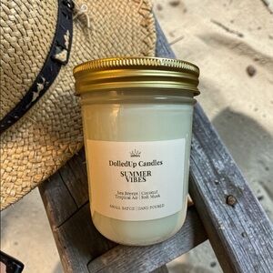 16oz Summer Vibes Candle | Caribbean Breeze Scented Soy Wax Mason Jar